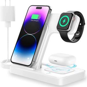Charging Station, Wireless Charger Stand 3 in 1, Fast Wireless Charging Station